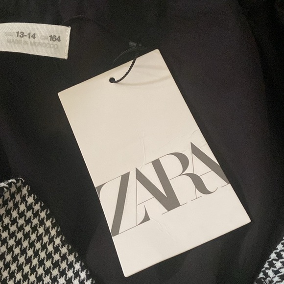 Zara Girls Black White Asymmetrical Ruffled Sundress Long Puff Sleeves Dress 14 - Picture 8 of 11